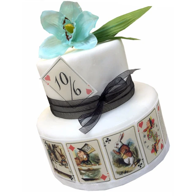 fashion Acrylic Alice in Wonderland Cake Topper, Eat Me Cake