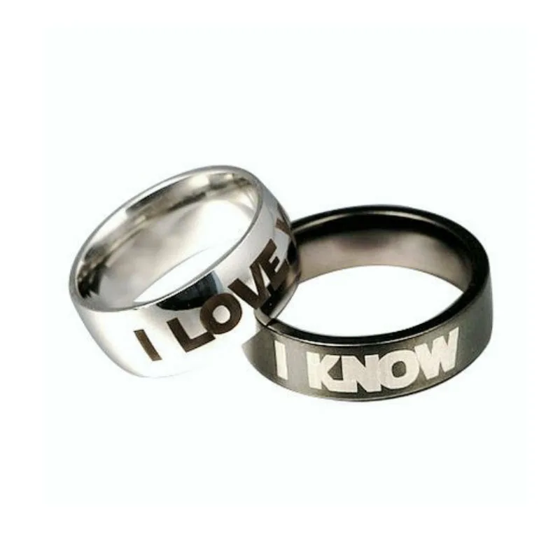 Модные кольца из титановой стали Love I LOVE YOU KNOW обручальное кольцо нержавеющей