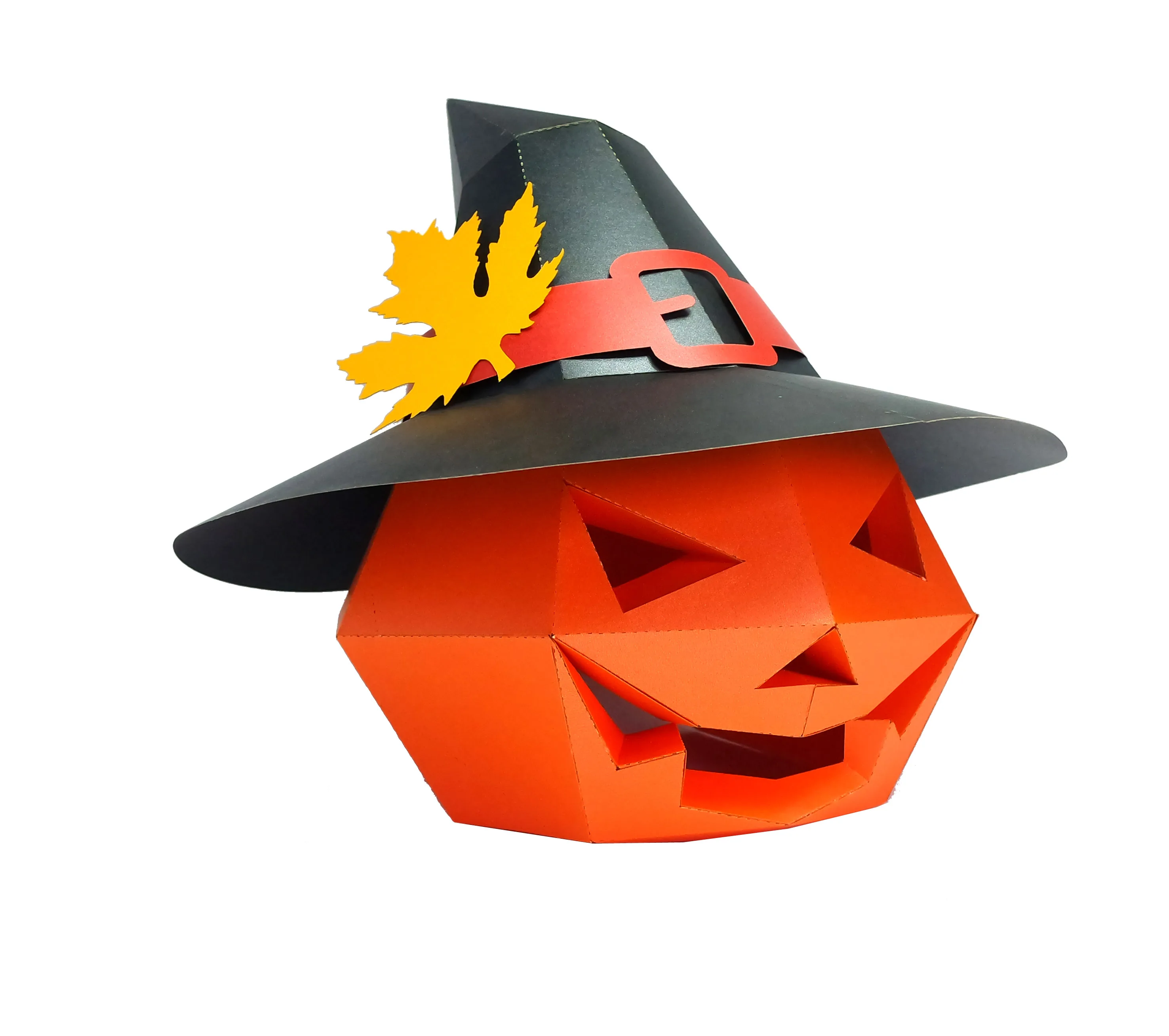 

Paper Mask 3d Pumpkin Head With Fashion Hat Costume Cosplay DIY Paper Craft Model Mask Christmas Halloween Prom Party Gift