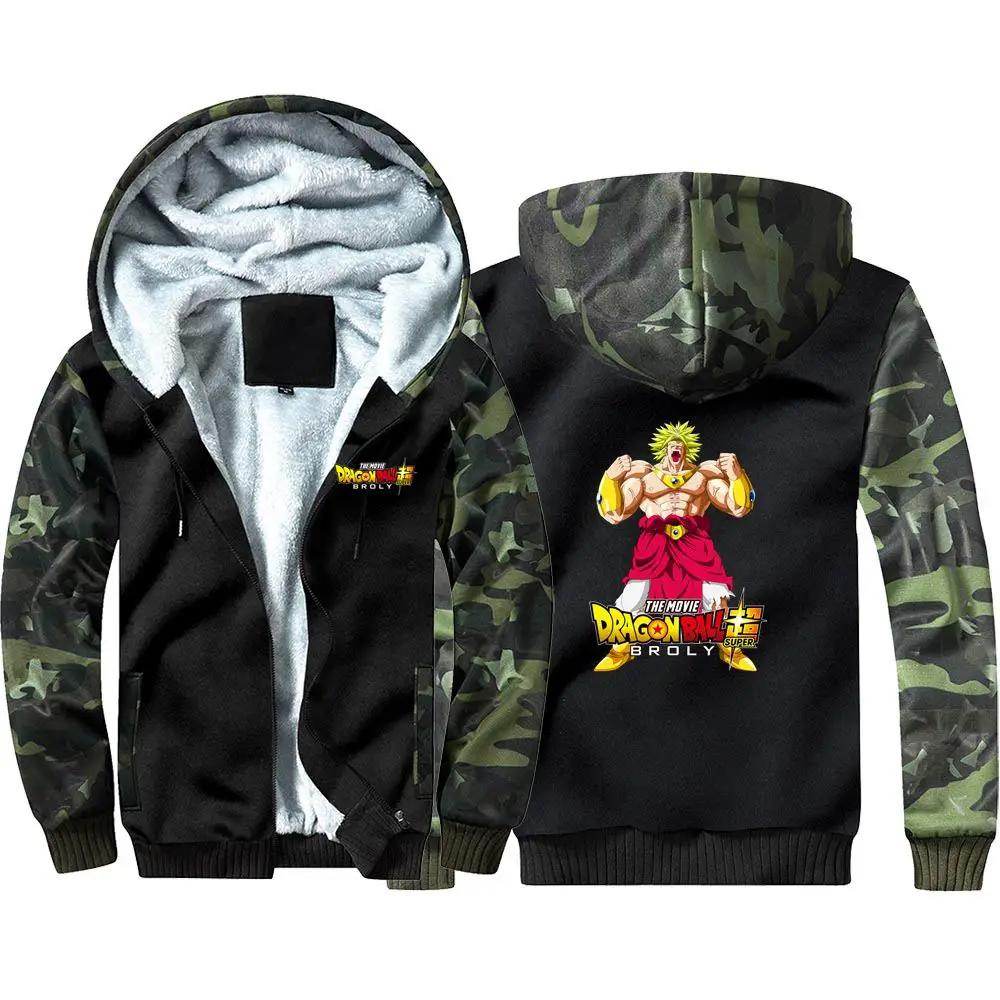 05 New Dragon ball super broly Camouflage Hoodie Sweatshirts Winter Casual Coat Cosplay Costume Thicken Warm Hooded Men Clothing - Цвет: 05