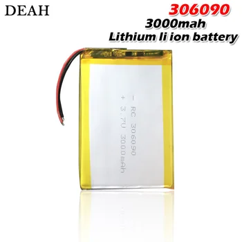 

3.7V 3000mah 306090 lithium polymer battery For Tablet mobile power Bluetooth Headset MP4 MP5 GPS PSP MID Rechargeable battery