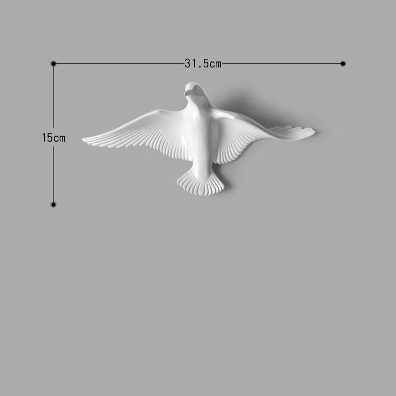 3D Смола Птица Мода стикер стены, статуя животного, фреска, ТВ фон домашний декор, маленькая птица модель украшения - Цвет: 4