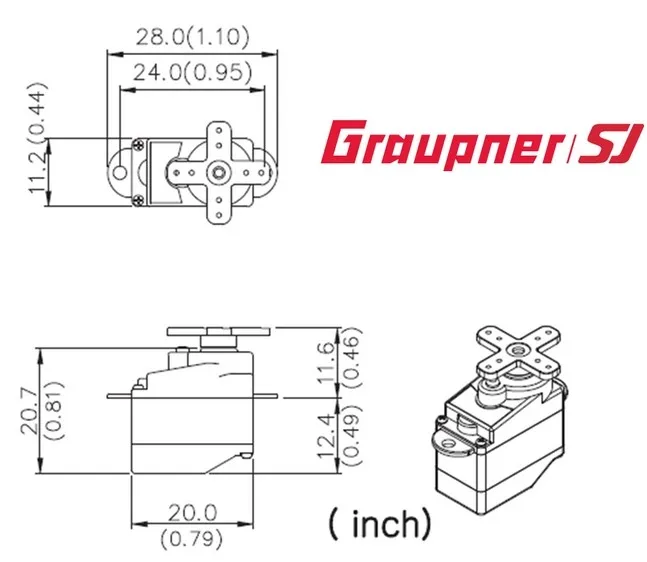 Германия Graupner micro DES 131 Servo carbon poly gear цифровой руль 5,4g f3p модель самолета