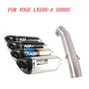 Slip On Motorcycle Exhaust Mid Link Pipe And 51mm Vent Tube Stainless Steel Exhaust System For VOGE LX500-A 500DS