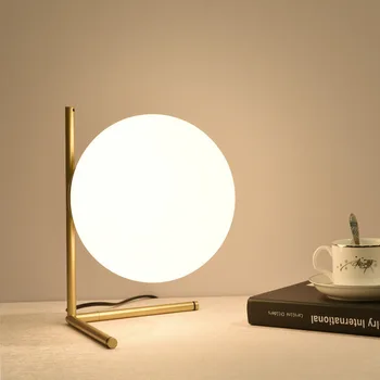 

Glass Desk Lamp Northern Europe Concise Bedroom Bedside Originality Personality Decoration Magic Bean Round Ball Desk Lamp