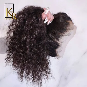

360 Lace Frontal Wigs Brazilian Remy Curly Human Hair Wig For Black Women Thick End Bleached Knots With Pre Plucked Natural hair