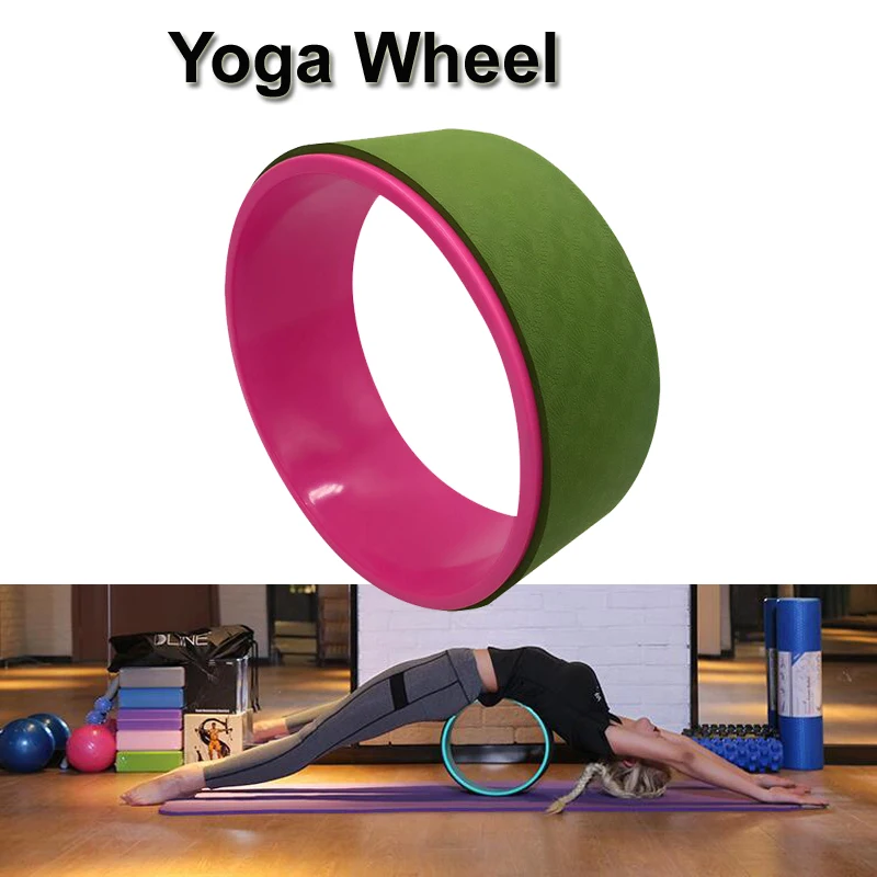 Yoga Pilates Circle TPE Fitness Roller Ring Wheel Back Training Tool Slimming 