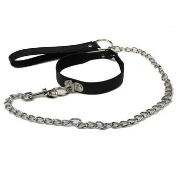 BDSM Collar Sexy Leash Ring Steel Chain Slave Bondage Toys For Lover Role Play Erotic Posture Spreader Sex Toys For Couples 6