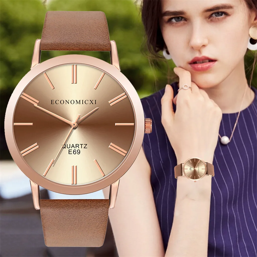 Роскошные часы минималистичные Женские повседневные часы-браслет кварцевые с кожаным ремешком модные наручные элегантные часы relogio feminino