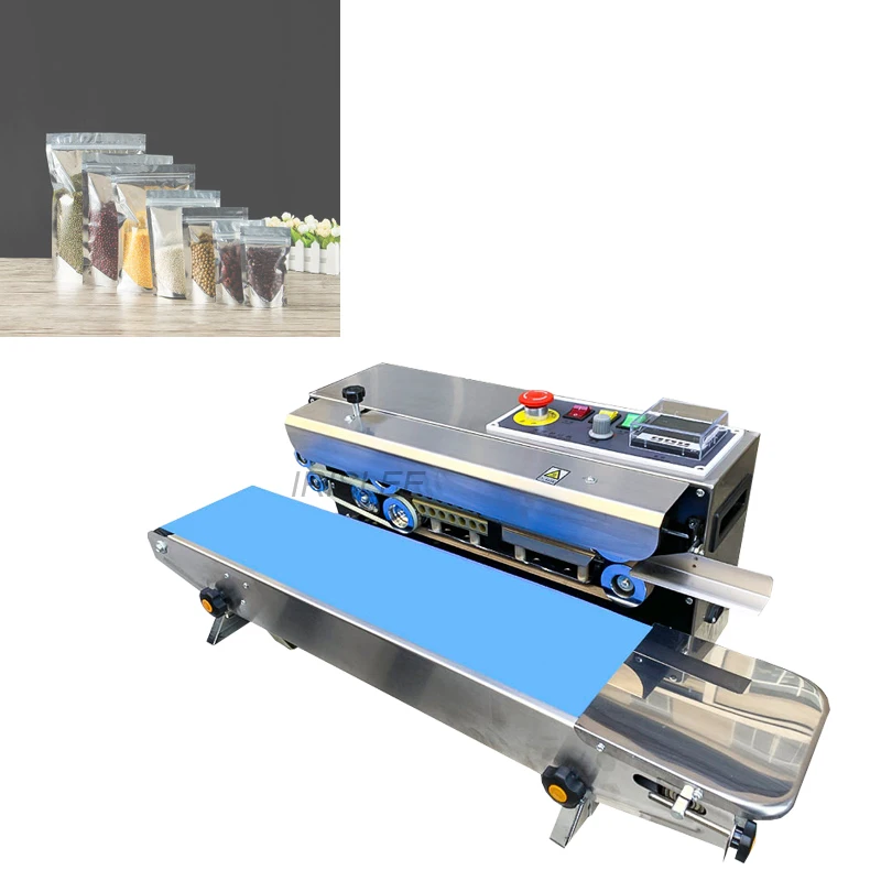 

770A Vertical Automatic Continuous Plastic Bag Band Sealer Candy Pouch Continuous Sealing Machine