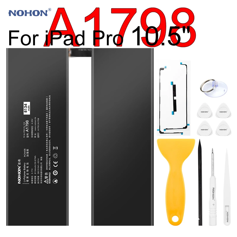 Venta Nohon batería para iPad Pro 10,5 "A1798 iPadPro A1701 A1709 8134mAh capacidad li-polímero baterías para Apple iPad Pro 10,5 pulgadas nuevo dmx5MoRbZ09