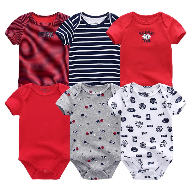 6 шт./лот, одежда для маленьких мальчиков с изображением единорога хлопковая детская одежда комбинезоны для новорожденных от 3 до 12 месяцев, одежда для маленьких девочек roupa de bebe