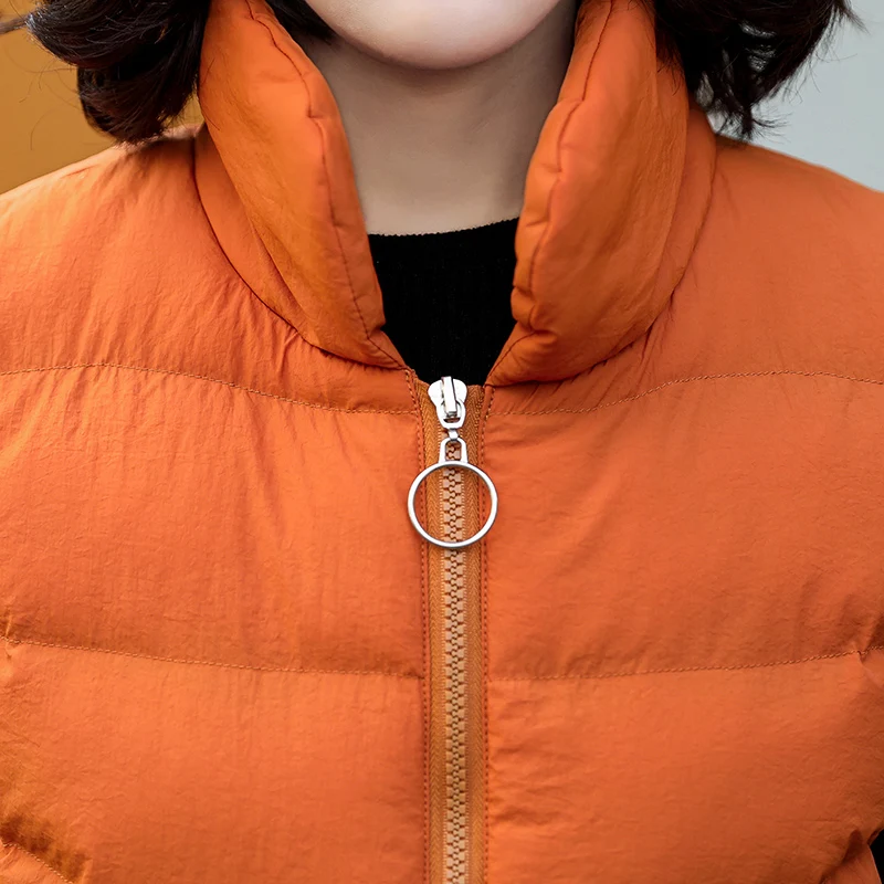 KRCVES Stand Collar Down Cotton Vest Women'S 2023 Autumn Winter New Korean Loose Warm Thickened Fashion Coat Waistcoat Lady