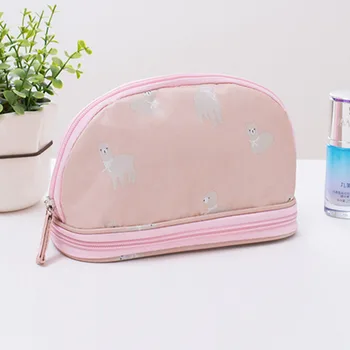 

Double Layer Makeup Bag Case Large Capacity Cosmetic Clutch Storage Travel Tear Resistant Toiletry Multi Use Floral Print