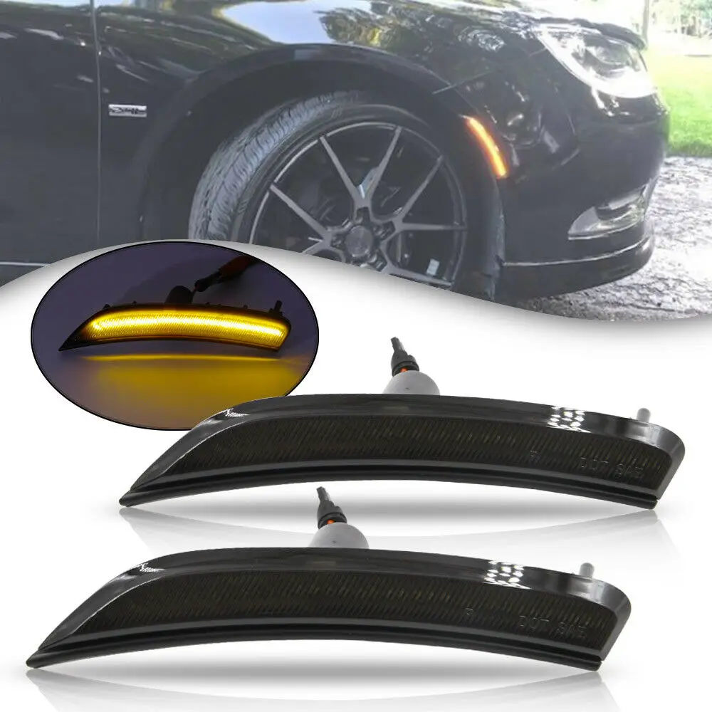 

LED Front Side Marker Light For Chrysler 200 Sedan 2015-2017 Replace Car Auto OEM Sidemarker Lamps Smoke Lens