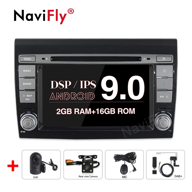 Новинка! 8Core ips DSP 2din Авто Радио Android 9,0 автомобильный dvd для Fiat/Bravo 2007-2012 GPS для автомобиля, стерео Мультимедийный Плеер Octa Core 4G - Цвет: 4Core Camera DVR DAB