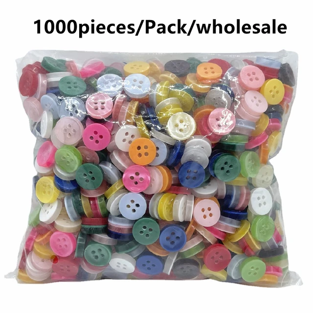 1000 Pcs Resin Buttons, 2 and 4 Holes Assorted Sizes Round Craft Buttons  for Crafts Sewing, Mixed Color