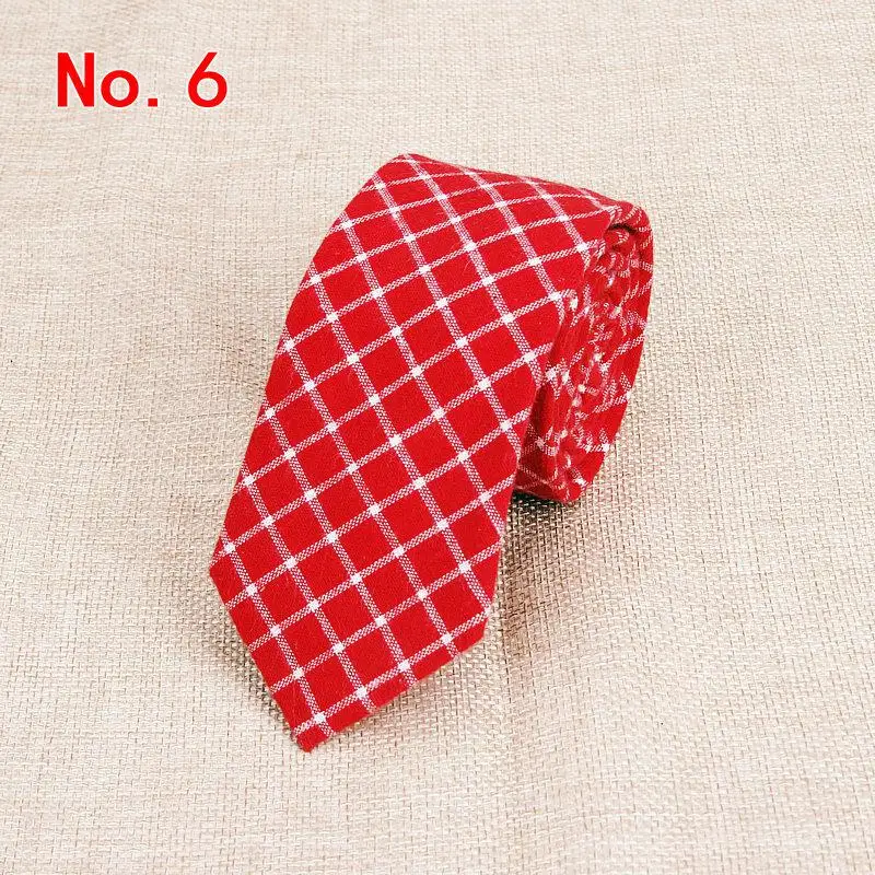 Модные клетчатые хлопковые галстуки для мужчин, классические узкие галстуки 6 см для шеи взрослого, черные, темно-синие, розовые, красные галстуки, узкие толстые Галстуки для шеи - Цвет: 6