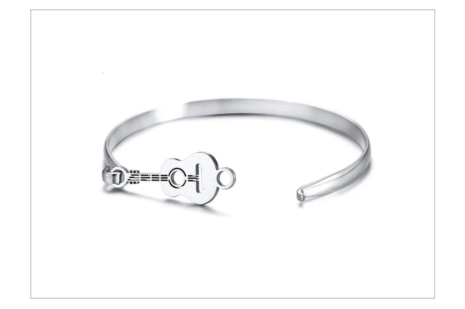Elegantes Edelstahl Armband mit Gitarre