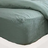 Soft Pure Linen Bedding Set, Farmhouse Bed Linen Set, Flat Sheet, Fitted Sheet and Pillowcase, Queen and King 4