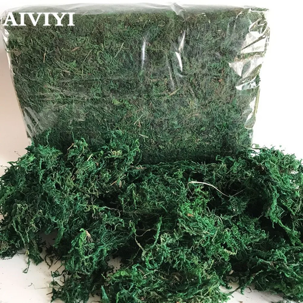 350 г/пакет натуральный шелк цветок Зеленый мох ваза для свадебных растений l