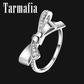 

Bowknot Cubic Zirconia Rings Top Quality 925 Sterling Silver Rings for Women Wedding Engagement Silver 925 Jewelry Fine Jewelry