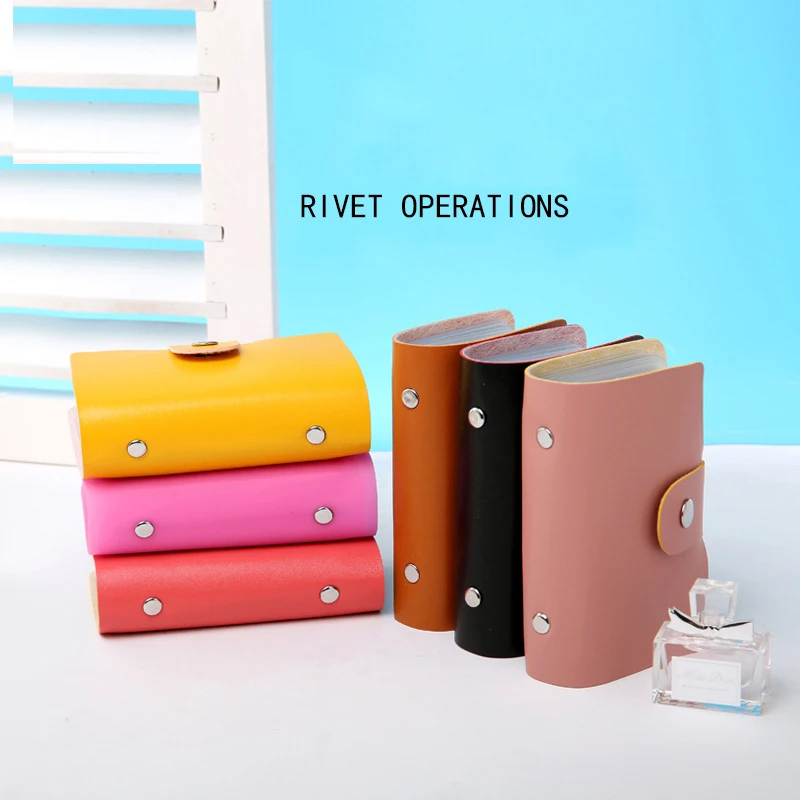 

JM Unisex Card Holder Fashion Casual Solid Mini 24 Sets Large Capacity Card 2019 ID Credit Card Creative Vintage PU Purse Bag