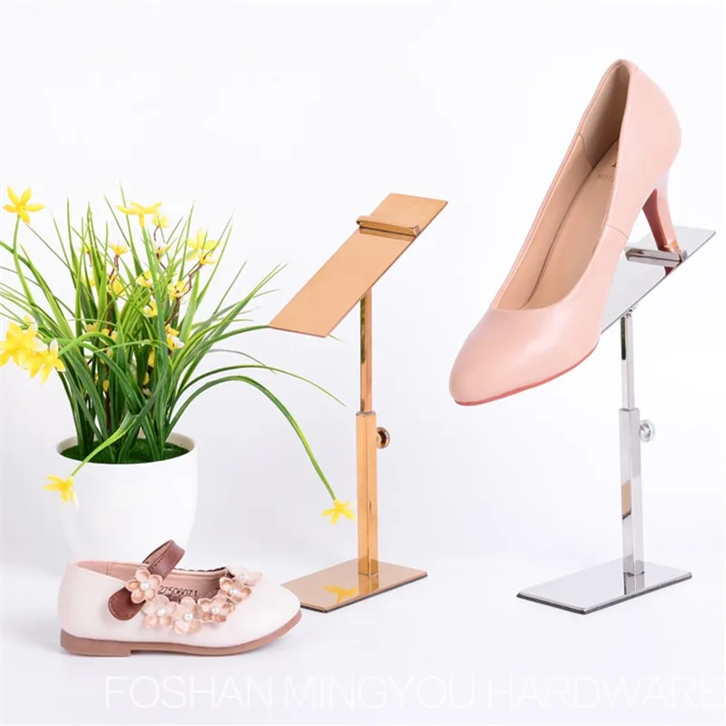 10PCS Schwarz Silber Rose Gold Metall Schuh Show Stand Schuh Baum Display Halter Einstellbare Edelstahl Schuhe Display-ständer Rack – Detail 1
