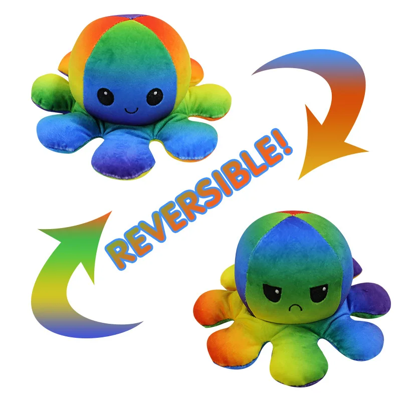 

Reversible Flip Octopus Stuffed Plush Doll Soft Simulation Reversible Plush Toy Color Chapter Plush Doll Filled Plush Kids Gifts