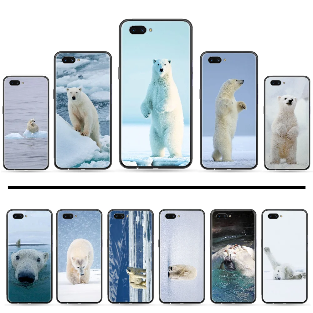 Polar bear Christmas Lovely Animal Cover Soft Shell Phone Case For OPPO R9 R11 R15 R17 RENO Realme S PLUS Normal 2z 3 5 C2 pro | Мобильные