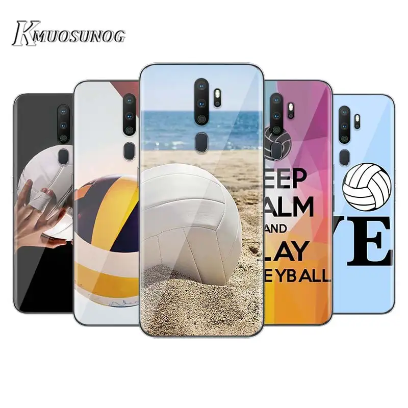 

For OPPO A5 A9 2020 F7 Phone Case I Love Volleyball for OPPO Reno 2 Z 2Z 2F 3 4 Pro 5G Soft TPU Phone Cover