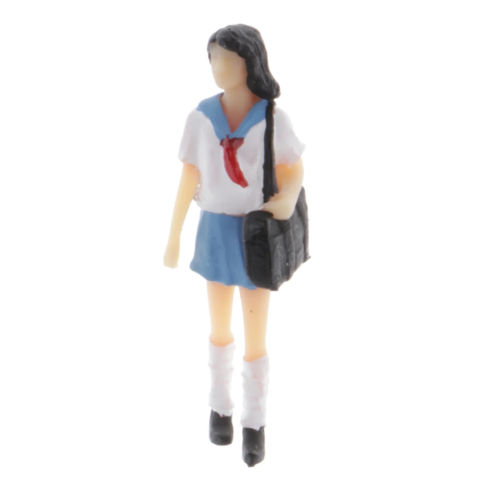 1/64 Scale Uniform Girl Japanese Boy Figures People Model, Scene Setters Figurine for DIY Scale Models Diorama Kid Toy