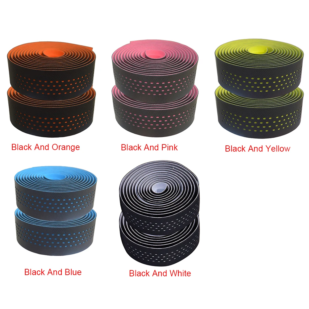 1 пара Грипсы для шоссейного велосипеда Противоскользящая Лента Ручки многоразовые Замена два тона ремень практичный пот поглощение Велоспорт амортизация