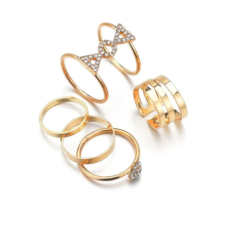 LETAPI 5 шт./компл. Мода Bague панк Совместное круг среднего пальца набор колец с