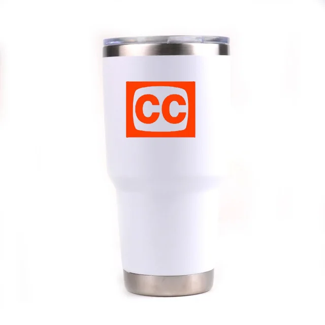 Кружка из нержавеющей стали с двойными стенками, бутылка для воды, автомобильная чашка с принтом логотипа - Цвет: 30oz A