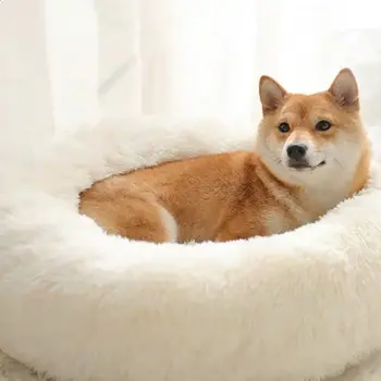 

Super Soft Dog Bed House Dog Round Kennel Plush Pet Product Accessories Cat Dogs Washable Beds For Large Cats Mat Dropshipping
