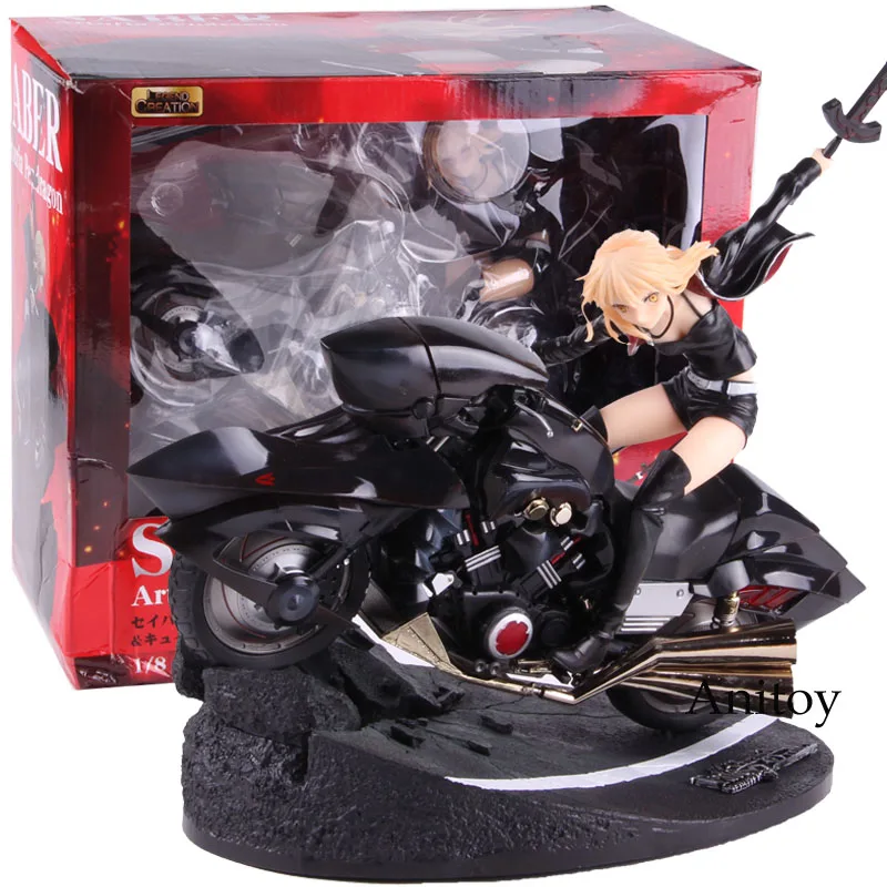 

Anime Fate Grand Order Saber Altria Pendragon with Motorcycle 1/8 Scale PVC Black Saber Action Figure Collectible Model Toy