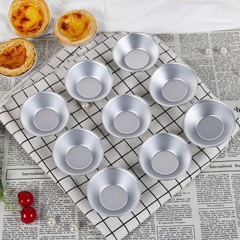 

Egg Tart Mould Aluminum DIY Cake Cookie Mold Pudding Mould Tin Baking Tool Round Cupcake Mould Fruit Cake Pans Die Accessories