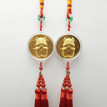 

Lucky 2021 Year of Ox Coin Chinese Commemorative Souvenir Gift Pendant Decor