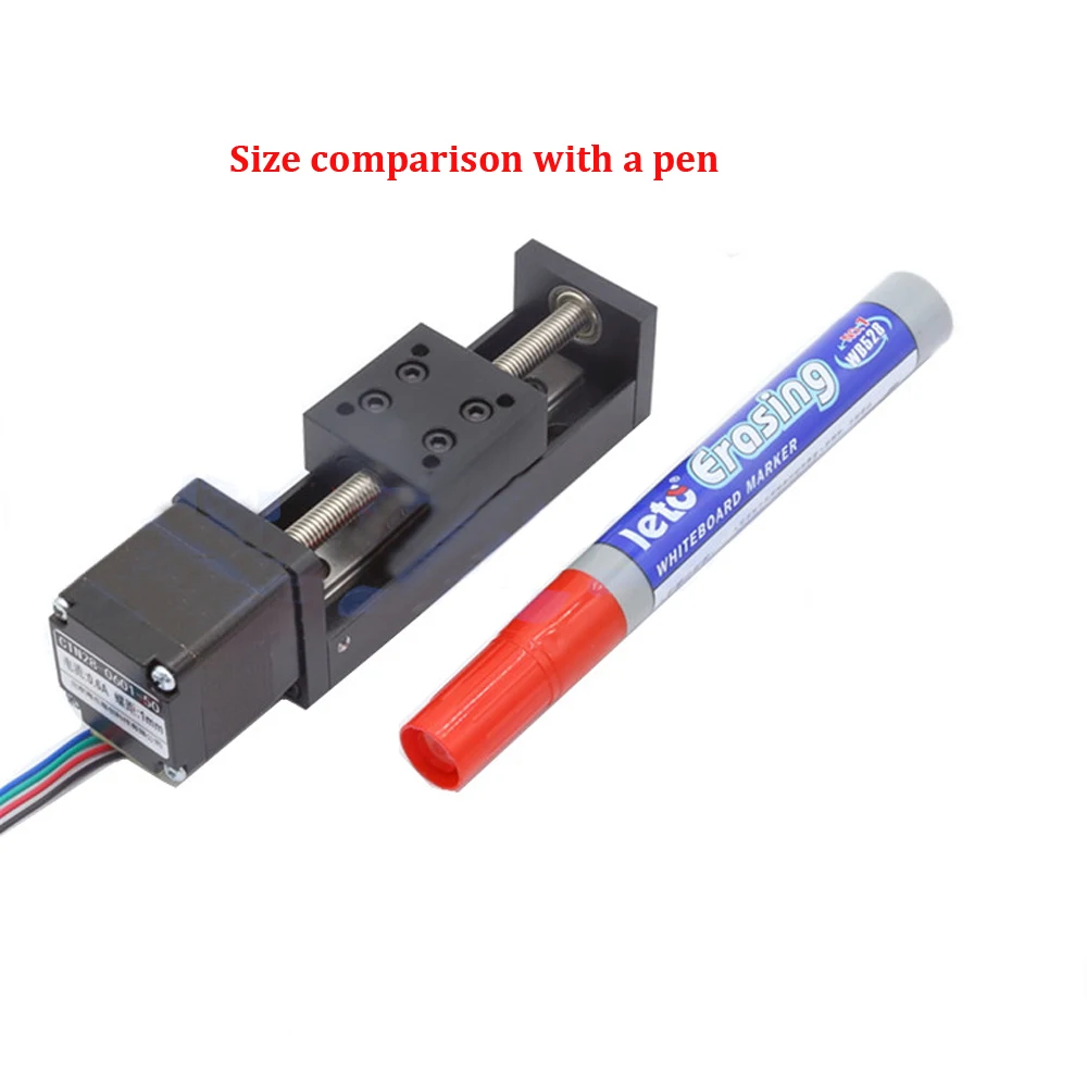 0,05 мм Точность мини раздвижной стол ход 15-300 мм свинцовый винт Т6 шаг винта 1 мм включая NEMA11 двигатель