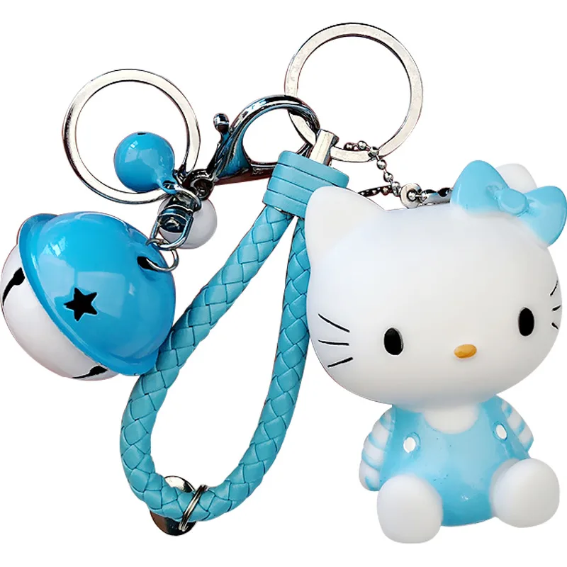 

Cartoon Cute Hello Kitty Doll KT Cat Keychains Women Girls Charm Bags key chain Accessories Pendant Car New Key ring 2019