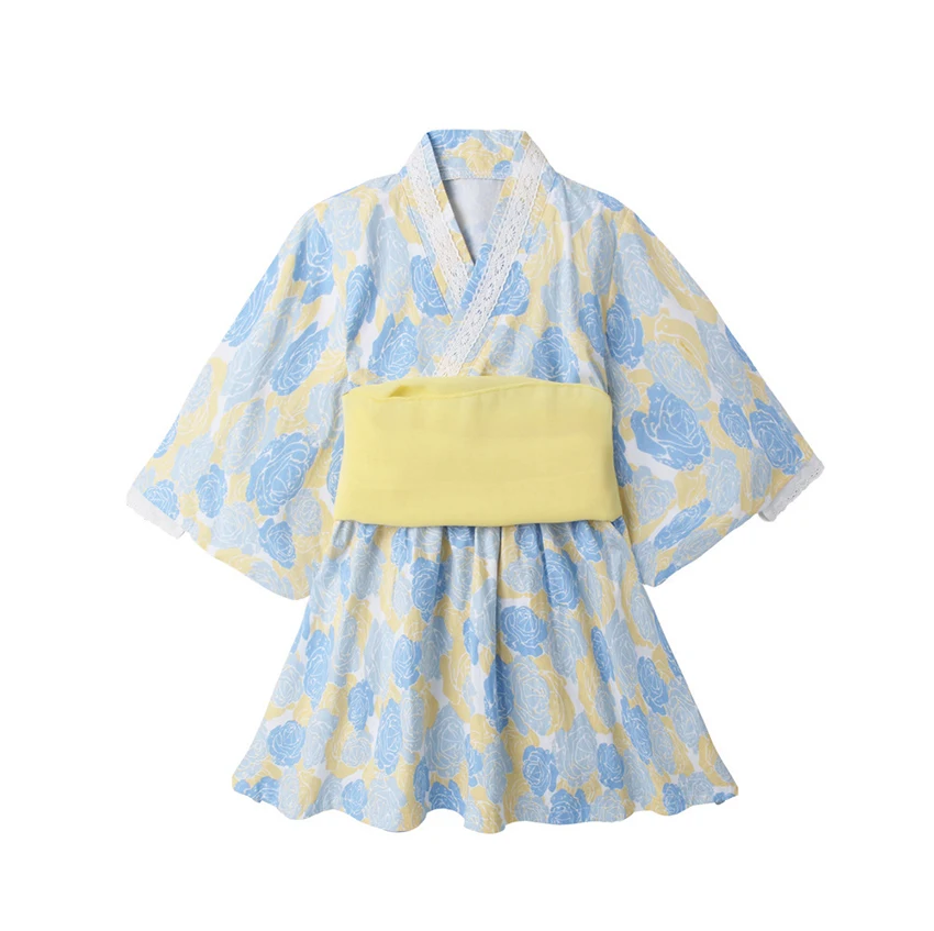 Baby Girl Rompers Japanese Style Kawaii Girls Floral Print Kimono Dress for Kids costume Infant Yukata Asian Clothes japanese kimono japanese kimono cardigan japanese kimono shirt