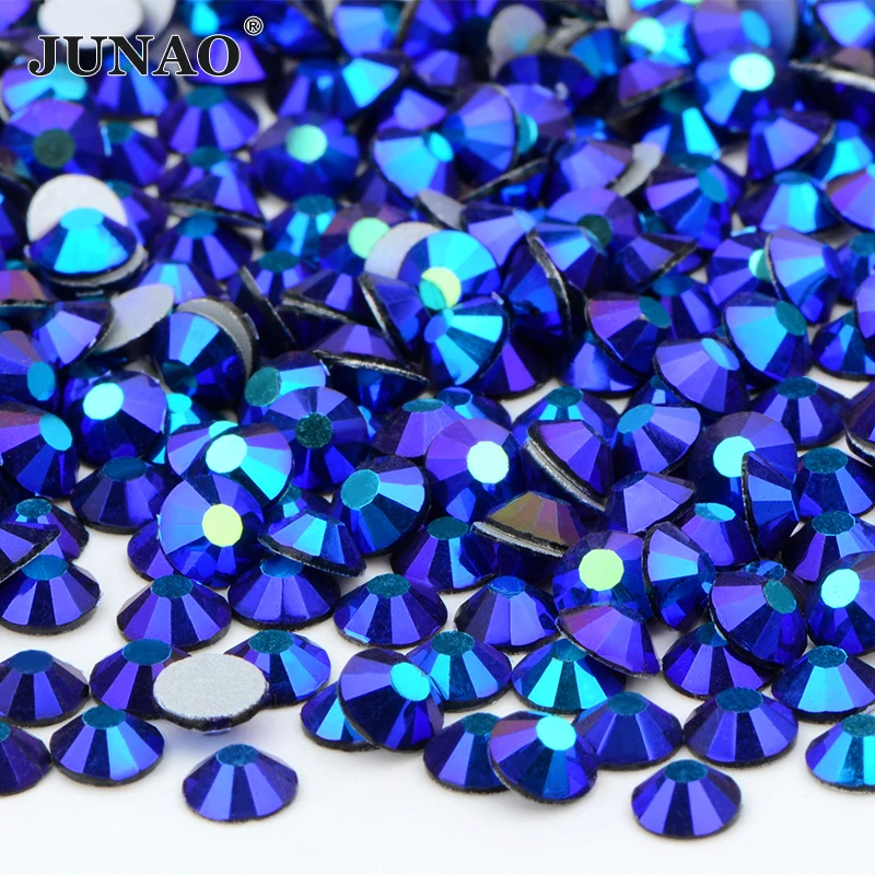 Dreamy Night Jelly Rhinestones | Navy AB | Flat Back Rhinestones |  Embellishments | Bling | Nail Art | 3mm | 4mm | 5mm | SS12 SS16 SS20