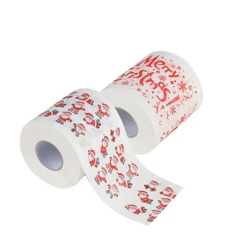 

2pc Christmas Toilet Roll Paper Home Santa Claus Bath Toilet Roll Paper Christmas Supplies Xmas Decor Tissue Roll 10*10cm