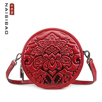 

NAISIBAO Women Genuine Leather handbags fashion cowhide Embossing bag luxury handbags women bags designer bags famous brand