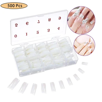 

500 Pcs/Set Natural French Nails DIY White Plastic Long-lasting Fake Nails