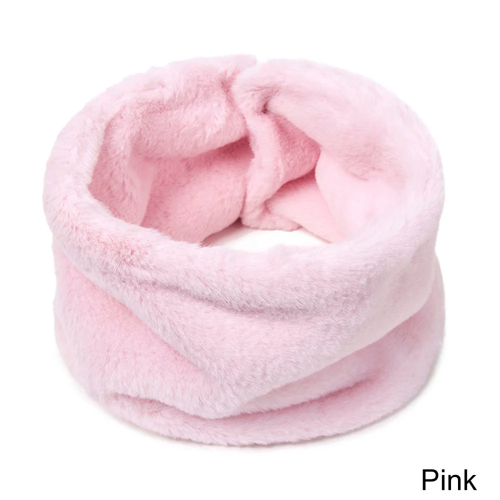 TRUENJOY Women's Winter Thick Warm Neck Scarf men New Soft Ring Scarf Scarves Unisex button Solid Color - Цвет: B