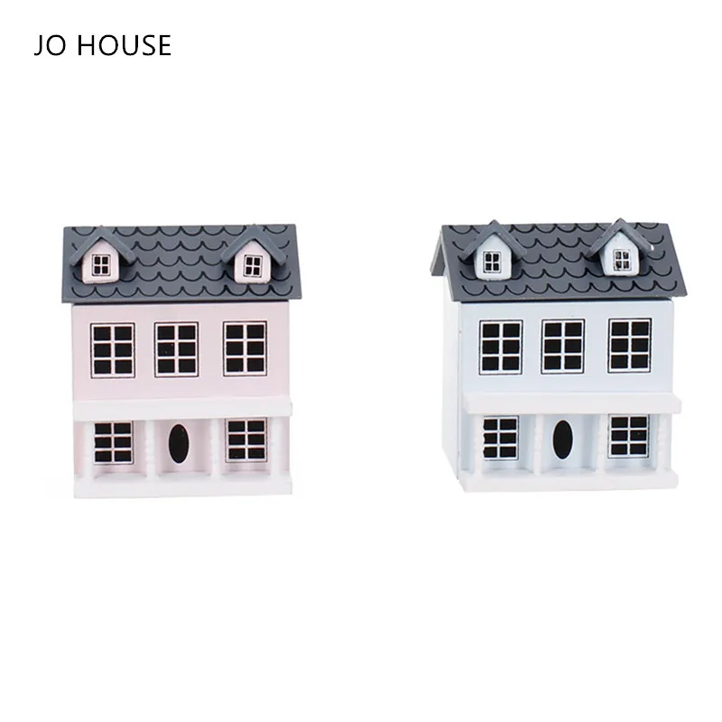 JO HOUSE Doll House Furniture Villa Toy 1:12 Dollhouse Miniature 3D Wooden Country House Model