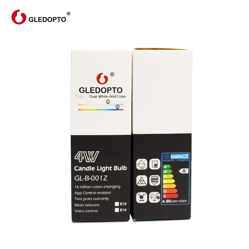 G светодиодный OPTO прочный E12/E14 Zigbee RGB+ CCT светодиодный 4 Вт светильник-свеча декоративная лампа с регулируемой яркостью совместима с Amazon Echo Plus AC