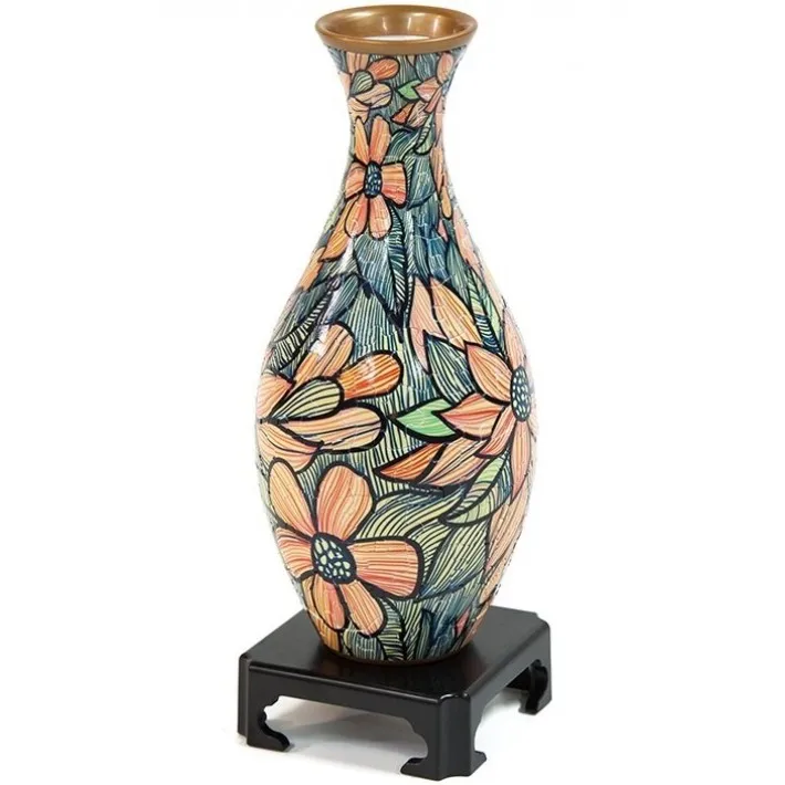 Puzzle 3D Pola Bunga Vas Pinus|Teka 